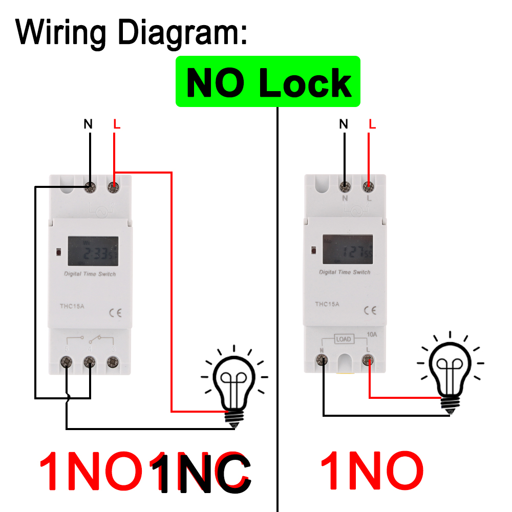 THC15A Type Din Rail 2 wire Weekly 7 Days Programmable Digital TIME SWITCH Relay Timer Control AC 12V 24V 48V230V 220V