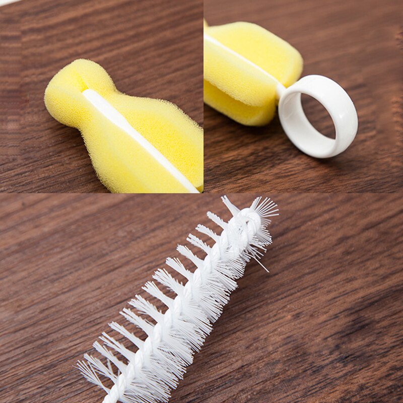 Cepillo de esponja para limpieza de botellas de bebé, brochas especiales de vidrio, mango seguro para niños, herramientas Flessenborstel, accesorios para botellas, 12 Uds.