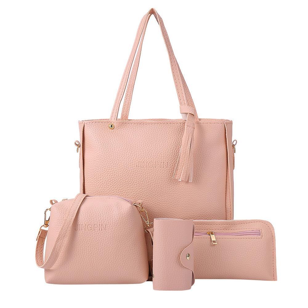 Set Bags For Women Four-Piece Shoulder Bag Women Messenger Bag Leather Wallet Women Purses And Handbag 4 Pcs