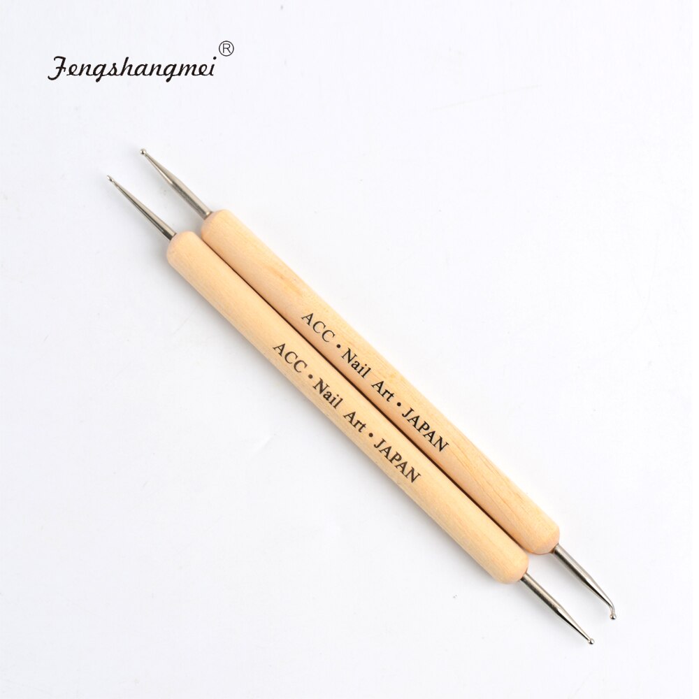 Fengshangmei 1 paar Twee Kant Steentjes Puntjes Borstel Nail Art Dimond Puntjes Pen