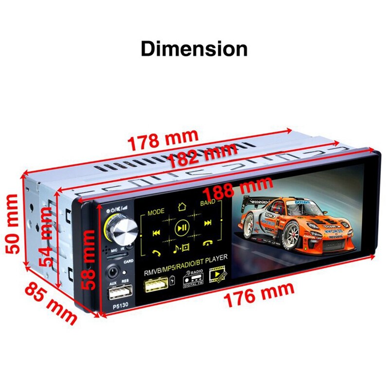 4.1 tuuman painallus sn auto  mp5 soittimen subwoofer tuki mikrofoni ja kamera auto vastaanotin bluetooth rmvb/radio/bt soitin am fm ra
