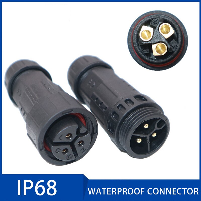 IP68 Waterproof Connector M19 Electrical Cable Connector Screw Locking Plug Socket Conector 2 3 4Pin 7-10.5mm Wire Junction Box
