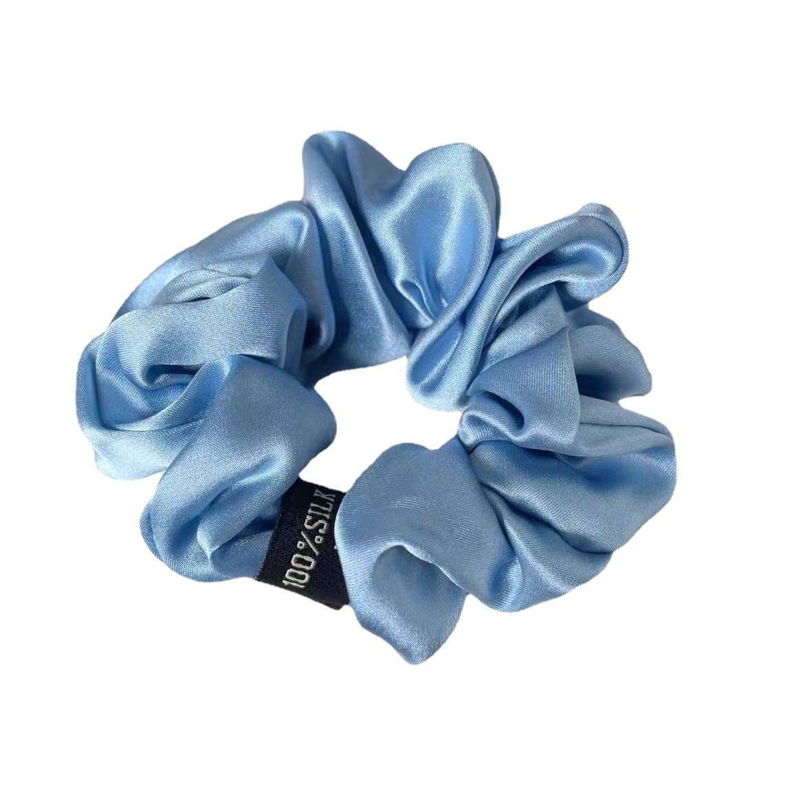 neue 100% Reine Maulbeere die Seide Große Krawatte Haar Seide Einfache Reine Farbe retro Haar Bands Für Frauen Haar Krawatte seil Zubehör Mädchen: Blau