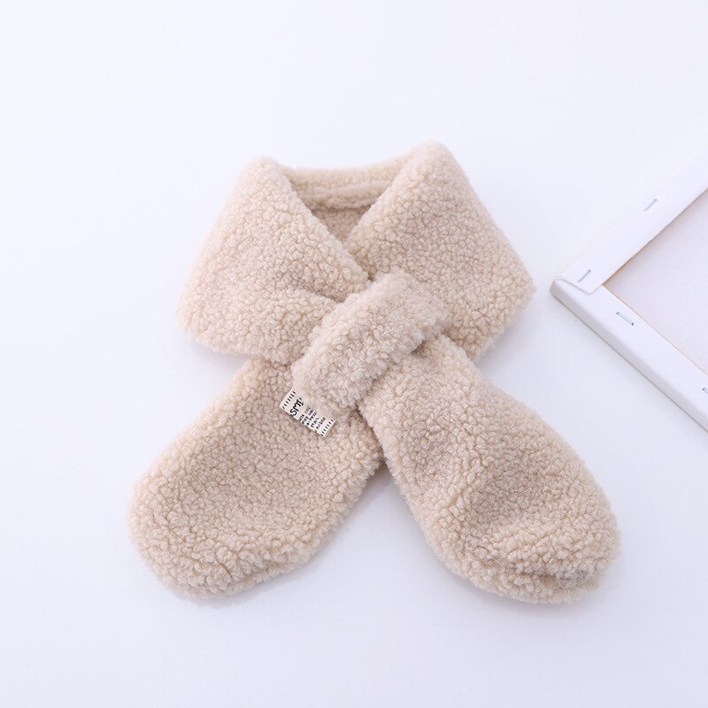 Girl's hat autumn winter ear cap children's scarf hat set foreign style baby lamb cashmere love tie up hat kids hats: 14