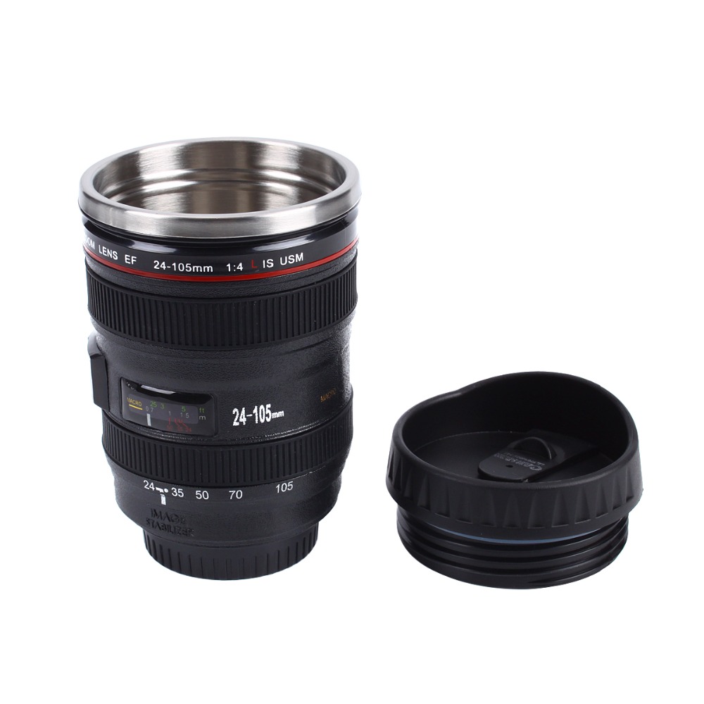 Camera Lens Mok Cup Plastic Reizen Koffie Thee Mokken Met Deksel Mok Cups Melk Koffie Thermische Mok 24-105 Mm