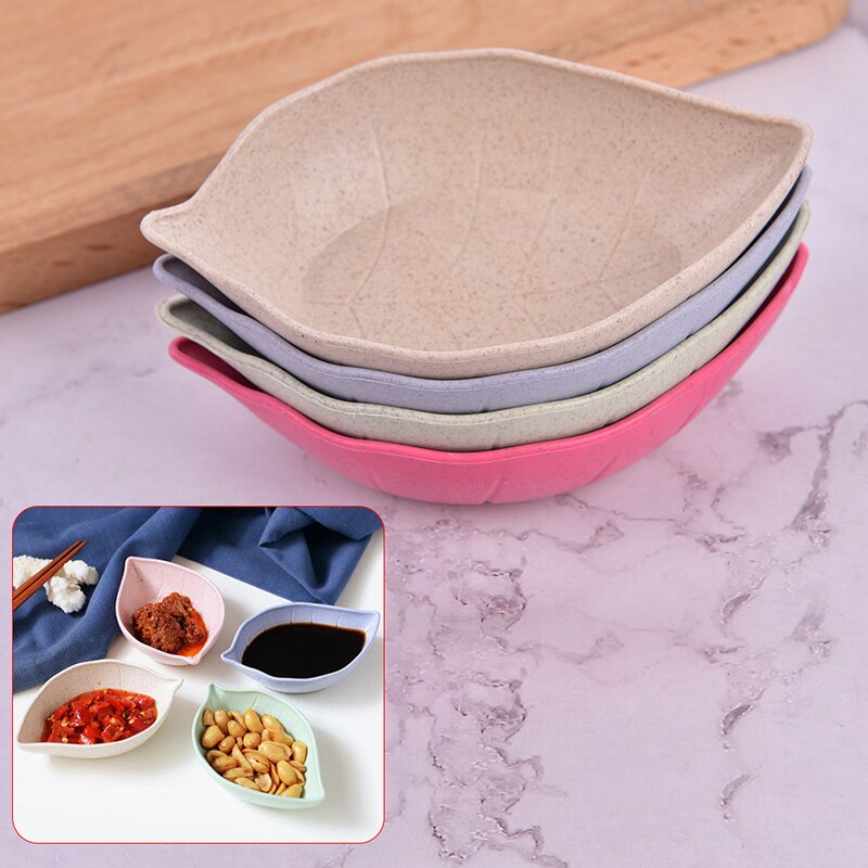 Bladeren Vorm Baby Kids Schotel Kom Tarwe Stro Sojasaus Schotel Rijstkom Plaat Sub-Plaat Japanse Servies Voedsel container