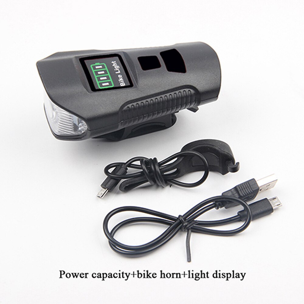 Bicycle headlight MTB mountain bike road bike USB charging light highlight flashlight bike accessories: black