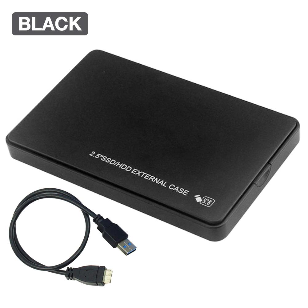 2.5 Inch Hard Drive Case USB 3.0 To SATA I/II/III Tool-Free External Hard Drive Case ABS SSD External Storage HDD Box 9.5mm 7mm: Black