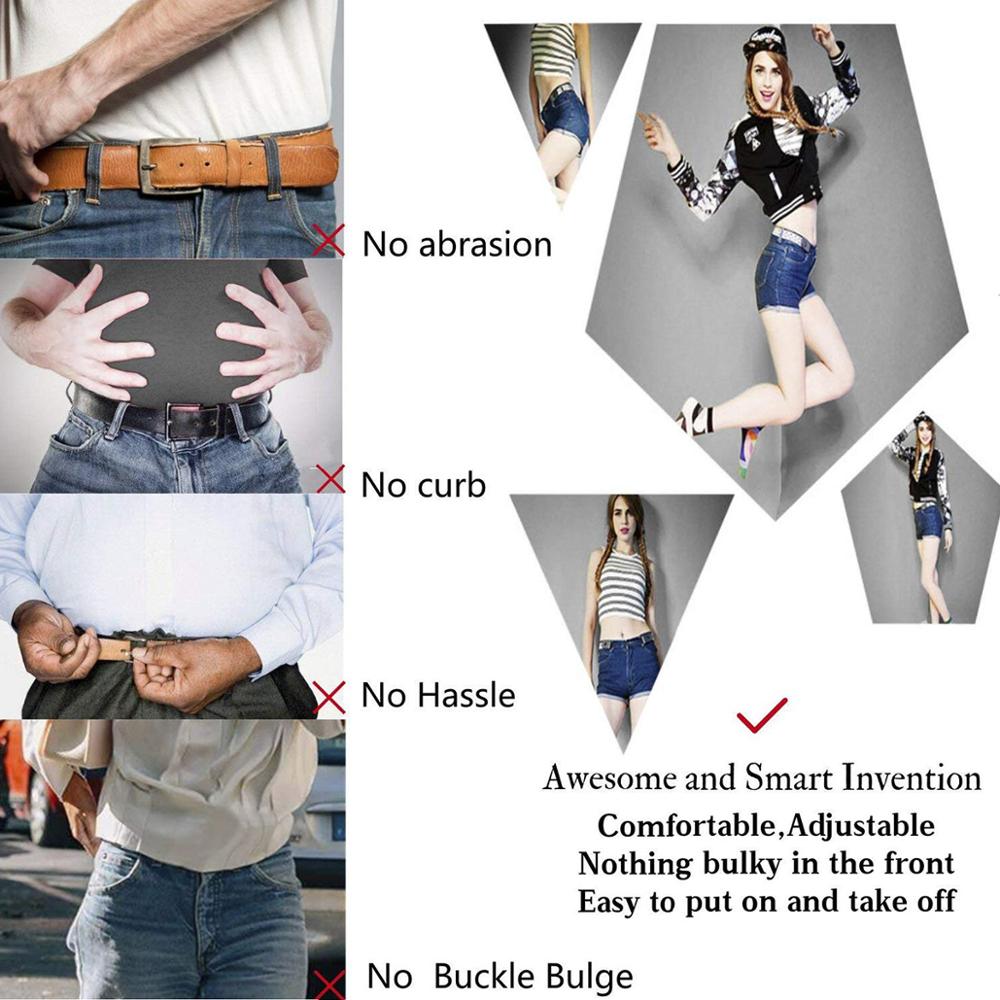 Cinturón elástico sin hebilla para hombre y mujer, cinturón fácil de estirar, sin hebilla, DIY