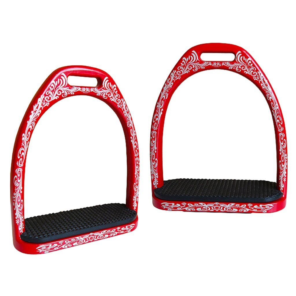 1 Pair Horse Riding Safety Stirrups English Saddle Stirrups with Rubber Tread