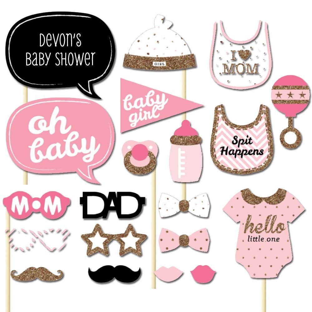 Fun Wedding Photo Booth Props Party Decorations Funny Mask Birthday Party Props for Photography DIY Graduation Hand Props: Baby 20pcs set