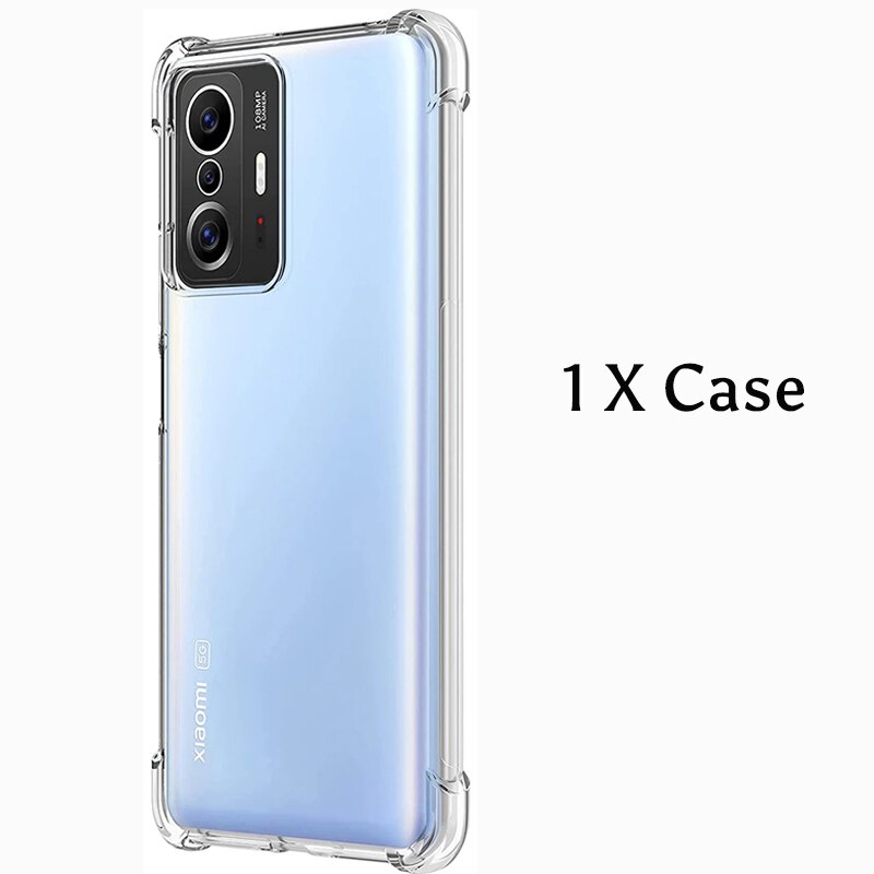 3 em 1 vidro temperado para xiaomi 11 t pro tpu macio capa protetora caso para xiaomi mi 11tpro 11 t pro protetor de tela lente filme: For Xiaomi 11T Pro / 1 X Case