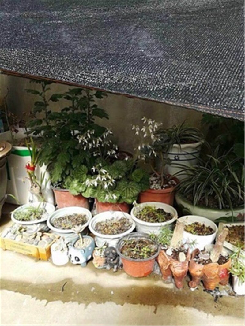 Black sun shade for guarden car sunshade greenhouse shade sail awning on garden swing balcony plant privacy screen net