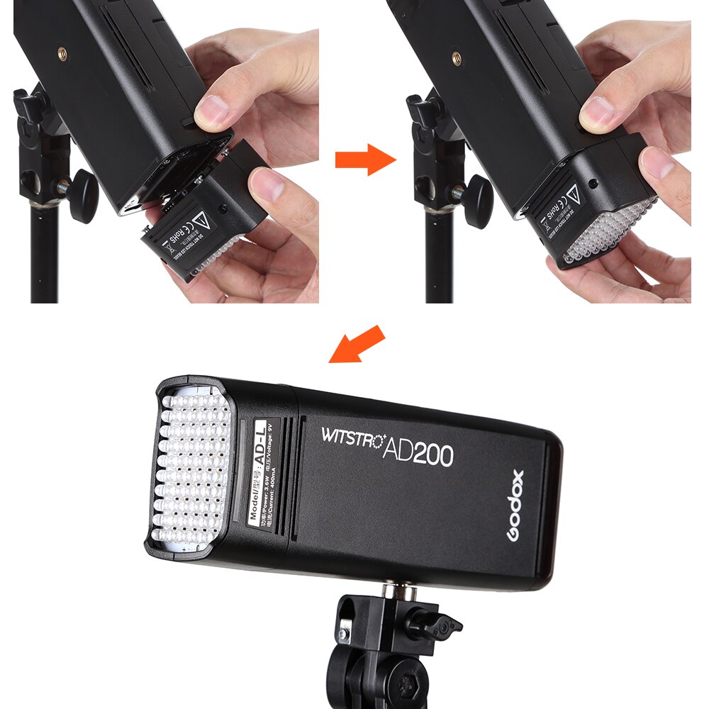 Godox-Cabezal de luz LED AD-L, accesorios de Flash de bolsillo para exteriores, portátil, AD200, 60 piezas