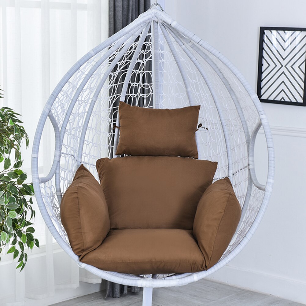 Soft Hanging Egg Chair Cushion Swing Chair Thick Seat Padded Washable Hanging Hammock Chair Cushion Chair Pad: Coffee