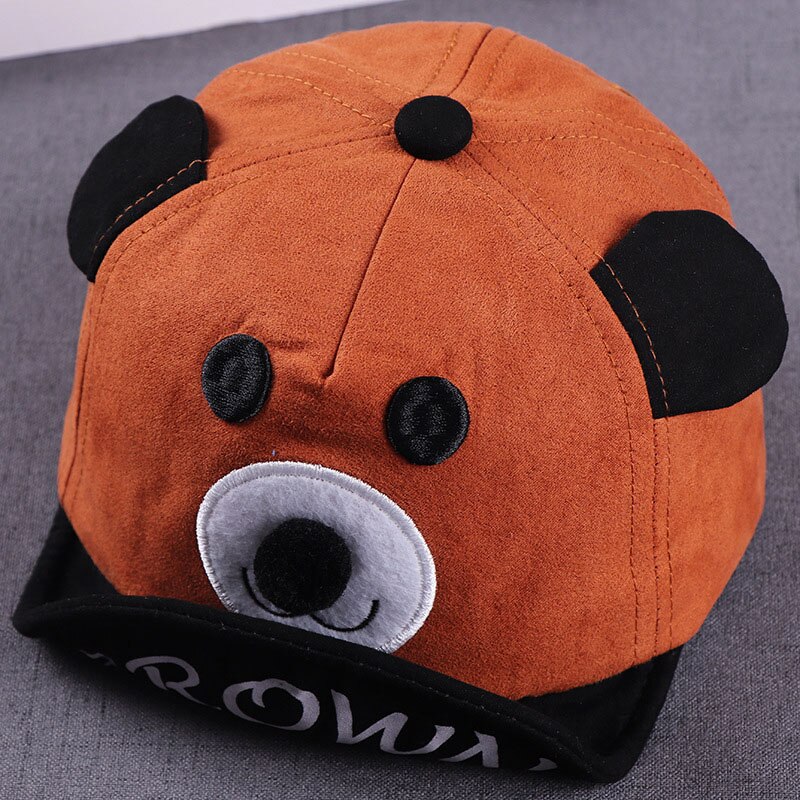 Spring Baby Baseball Cap Cartoon Bear Infant Toddler Sun Hat Cotton Adjustable Baby Boy Girl Hats Caps: orange