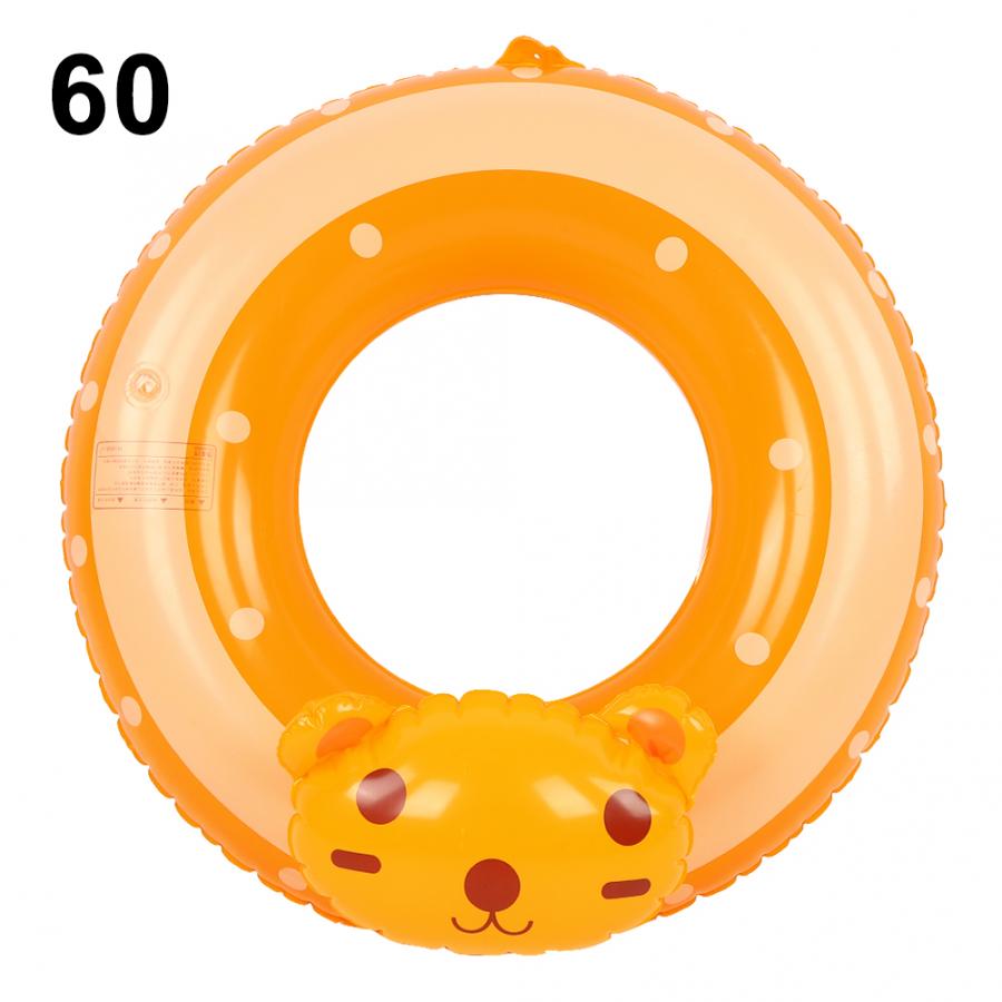 Kid Swimming Ring 60/70cm Inflatable Swimming Ring Summer Children Animal Shape Swim Ring Inflatable Pool Float Circle: Orange 60cm