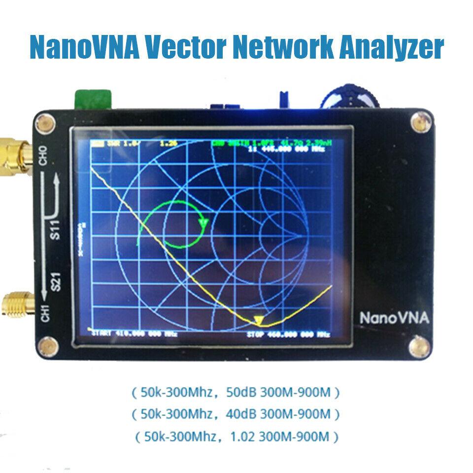 2.8 tommer lcd-skærm nanovna vna hf vhf uhf uv vektor netværk analysator antenne analysator + batteri: Sort
