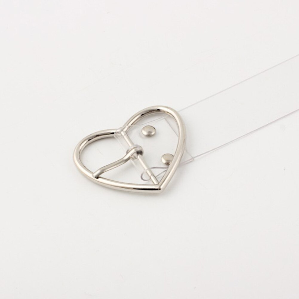 Clear Heart Belt Women Simple Plastic PVC Transparent Dress Belts For Jeans Metal Pin Buckle Trouser Waistband: 10