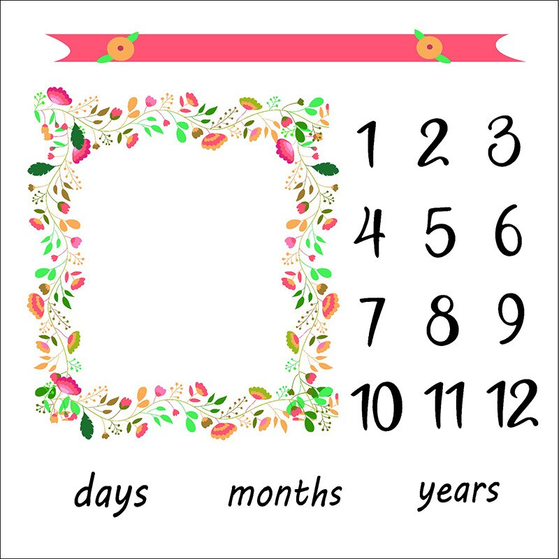 Baby Milestone Foto Props Achtergrond Dekens Dier Patroon Baby Speelmatten Achtergrond Doek Kalender Foto Accessoires Nordic: EF-94