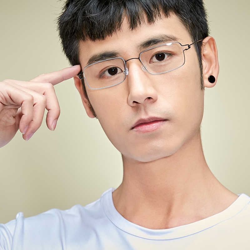 Dänemark Schraubenlose Brille Rahmen Männer Schmale Quadratische Luft Titan Ultraleicht Business Dünne Rand Brillen Korea Brillen