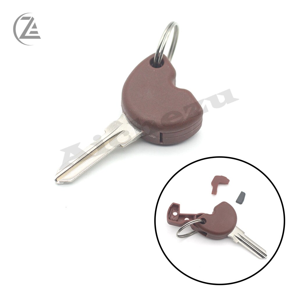 ACZ-llave ciega sin cortar, Chip transpondedor para Gilera, Vespa Piaggio, marrón,