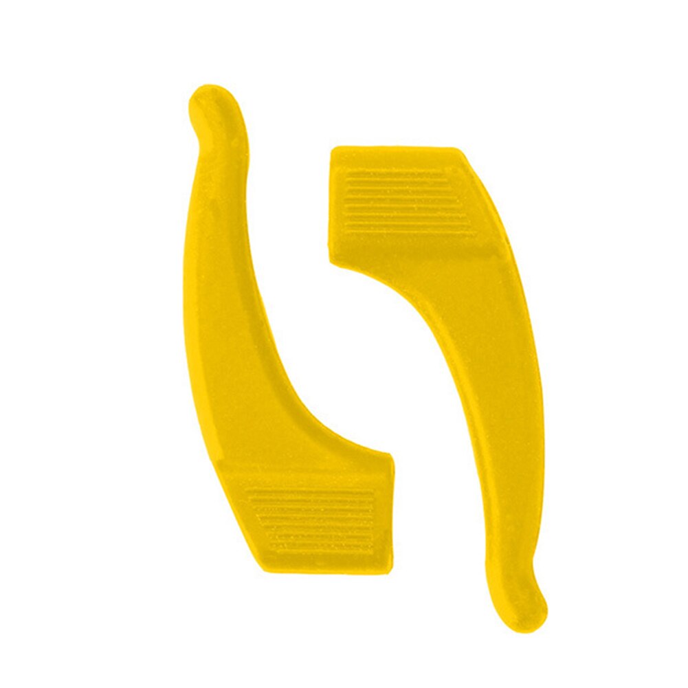 1Pairs Eyewear Anti Slip Siliconen Oorhaak Tempel Tip Houder Ogen Bril Accessoires Effen Kleur Anti Slip Oor Haken siliconen: YELLOW