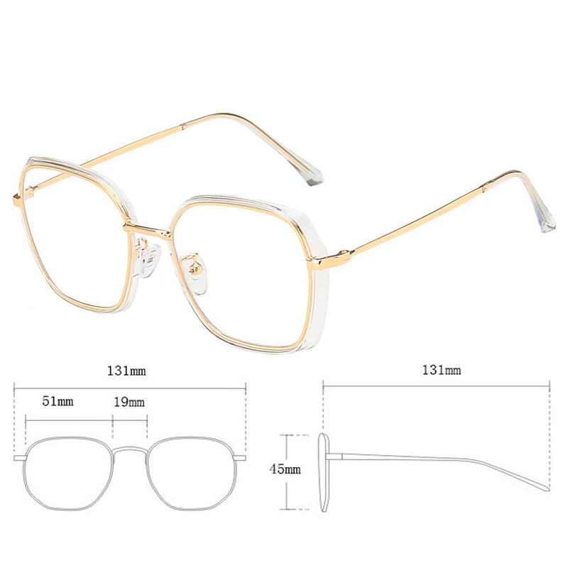 ALOZ MICC-gafas transparentes para mujer, lentes con montura de Metal, óptica, cuadrada, Q755