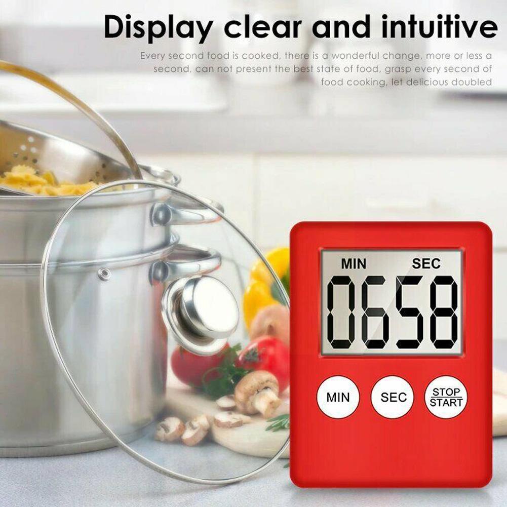 Alarm Timer Kitchen Mini LCD Digital Display Square Alarm Cooking Timer Up Sleep Stopwatch Count Magnet Countdown Clock Clo J1A3