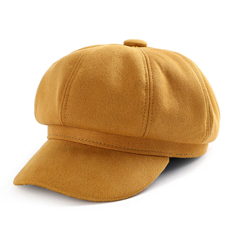 Women Beret Cap Female Retro Casual Painter Hat Japanese Octagonal Adjustable Solid Color Newsboy Caps: B