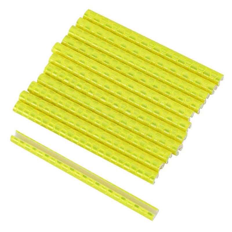 12 teile/satz Bike Speichen Reflektor Fahrrad Radfahren Reflektierende Clip Speichen Räder Rohr Warnung Licht Streifen Reflektor Reflektierende 78mm: Yellow
