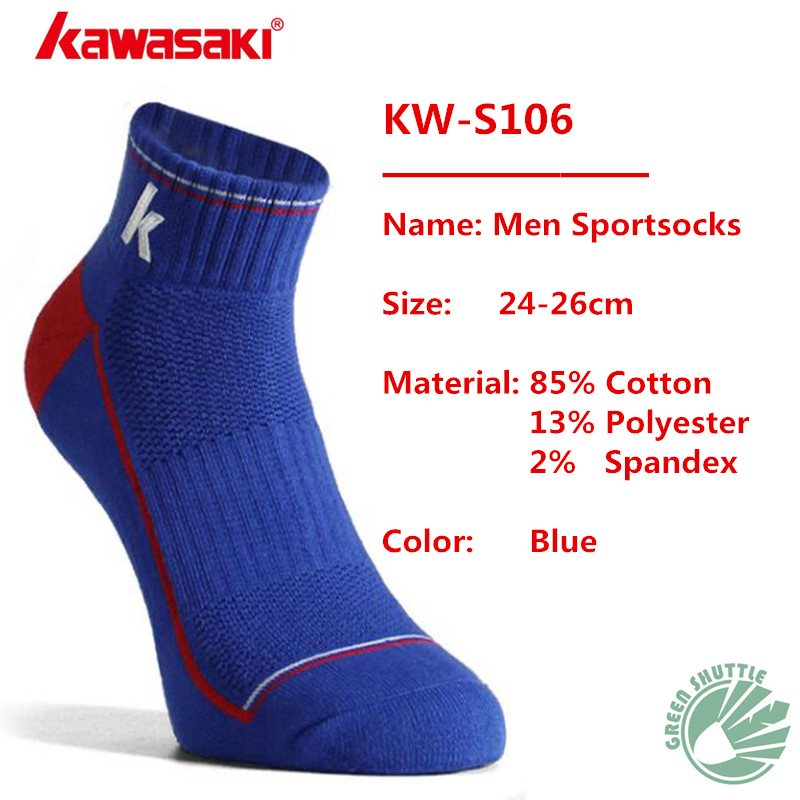 Chaussettes de badminton kawasaki authentiques pour hommes et femmes, absorbant la transpiration et respirantes pour le sport
