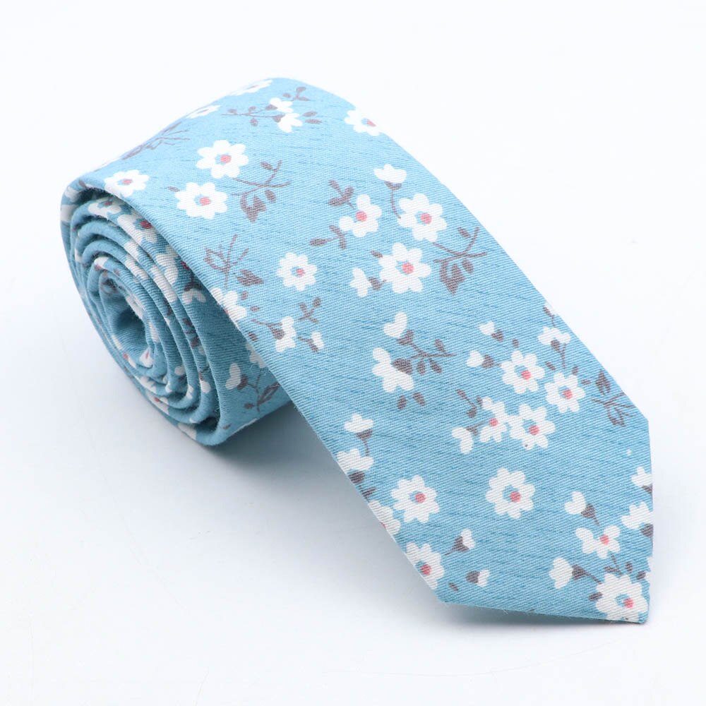 Gravata floral 100% algodão para homens, amarelo, vermelho, azul, flor, 6cm, uso diário, skinny, azul marinho, para casamento, gravatas para festa, presentes