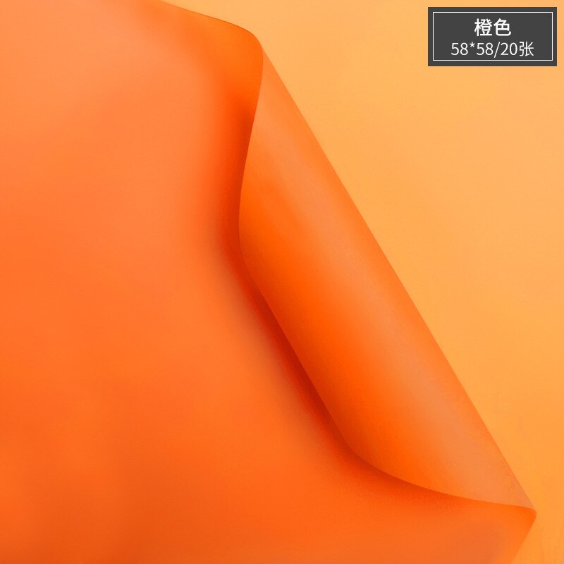 20 Stks/pak Mist Papieren Bloem Inpakpapier Bloem Diy Materiaal Doorschijnend Effen Kleur Waterdichte Koreaanse Bloem Inpakpapier: orange1