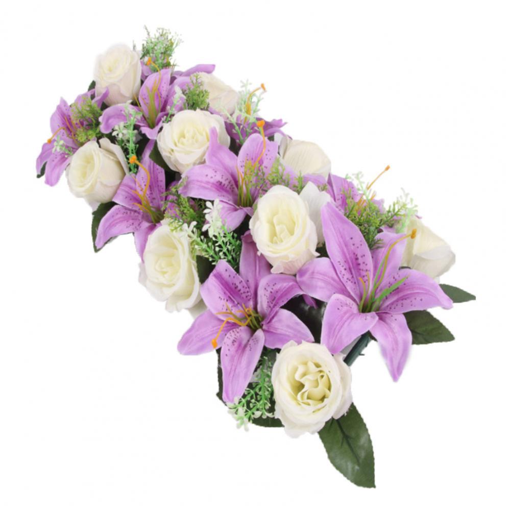 42cm Artificial Flowers Chic Shape DIY Artificial Rose Flowers Garden Fence Wedding Home Decoration Garland Table Decor Flower: Red