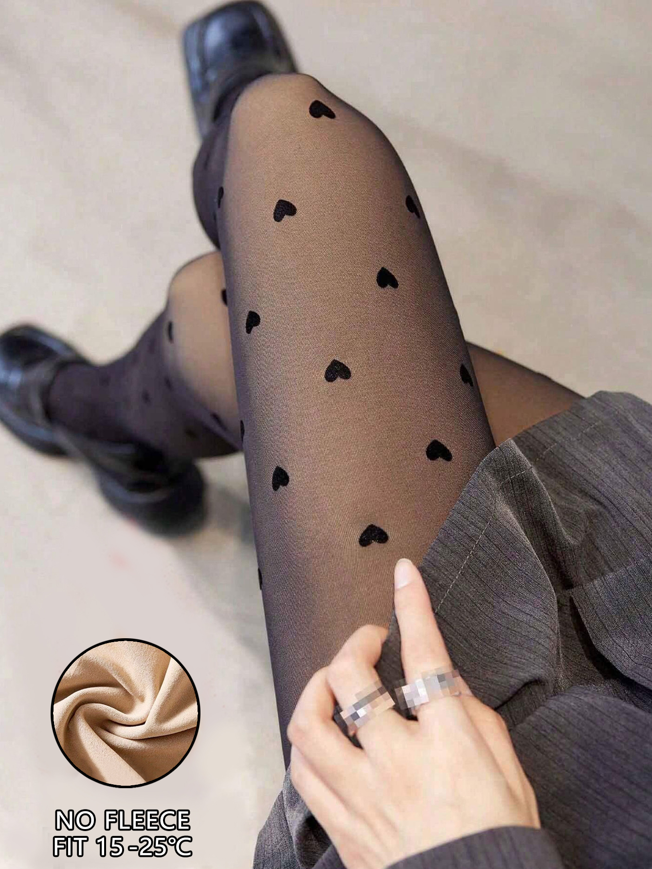 Frauen Vlies Strumpfhosen Frau Warme Winter Strumpfhosen sexy Transluzente Strümpfe Thermische Elastizität Panty Gamaschen Weibliche: S / schwarz