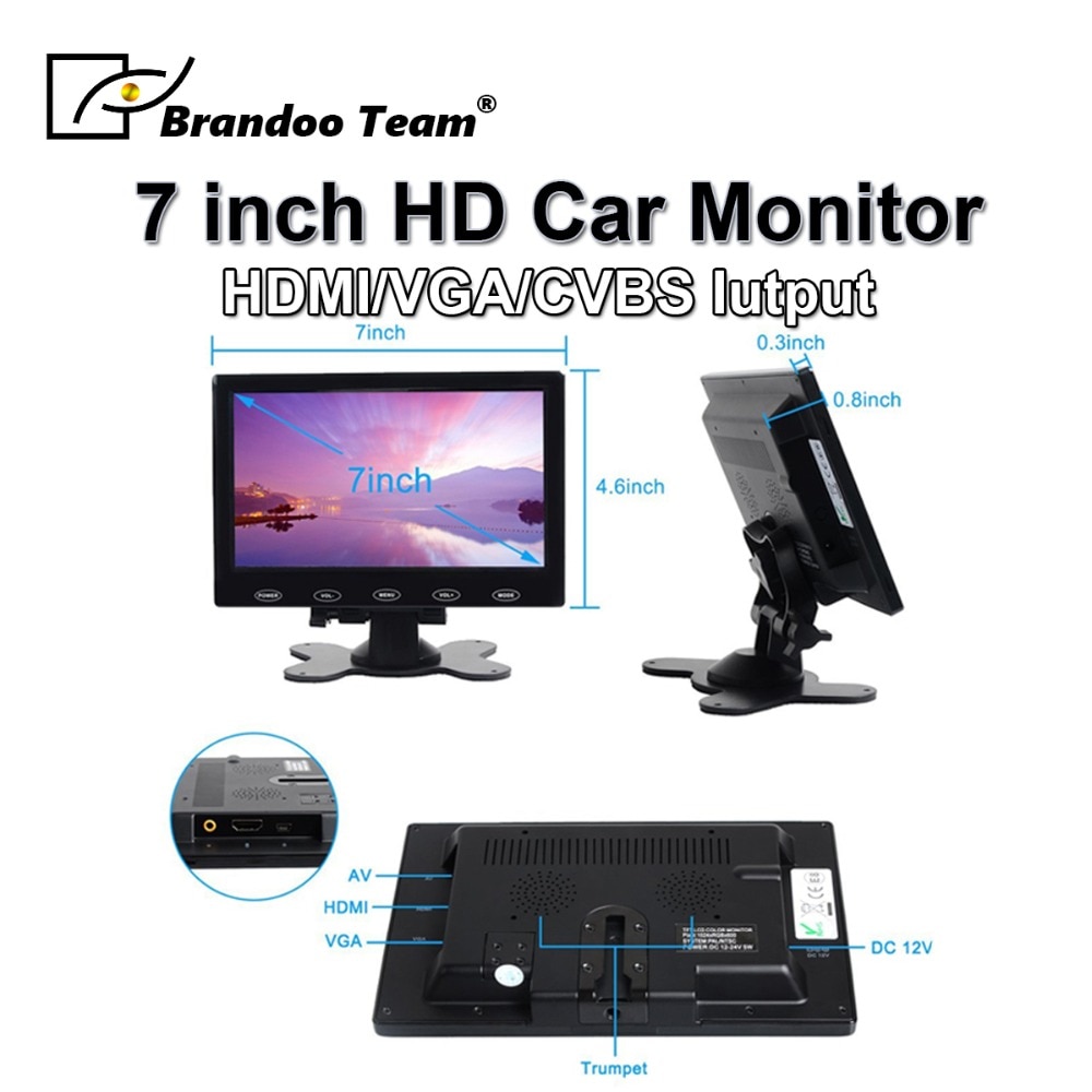 7 Inch TFT LCD Monitor Support HDMI Input