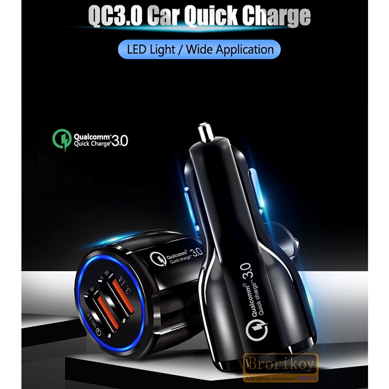 Quick Charge 3.1A 3.0 Dual Usb Car Charger Voor Samsung Xiaomi Huawei QC3.0 Qc Auto Tablet Pc Snel Opladen Adapter mobiele Telefoon