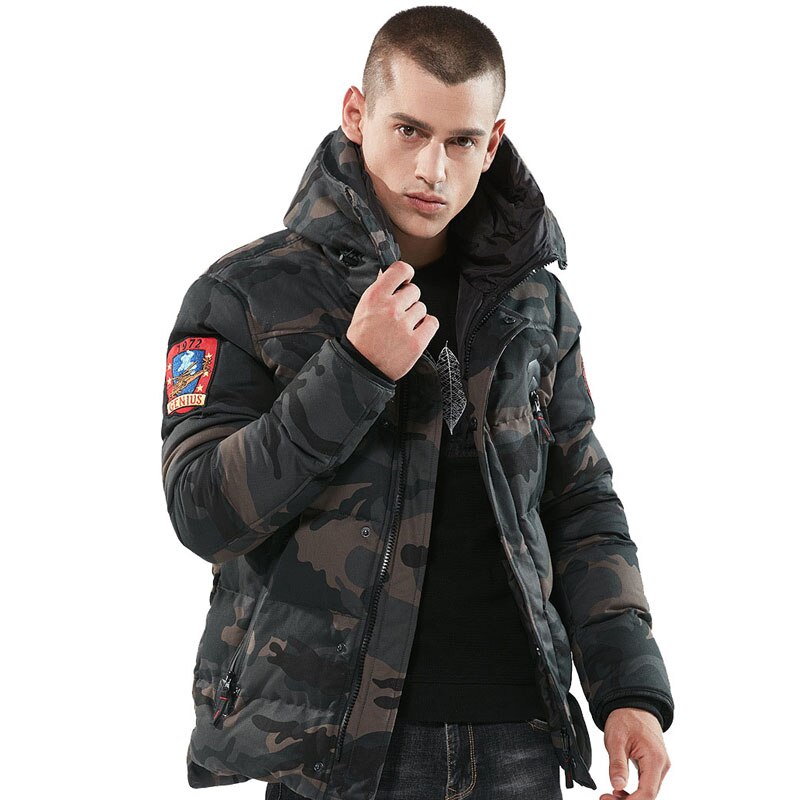 Parka herr vinterjackor bomull chaquetas hombre camo överrock herr casual kamouflage herrjackor och kappor