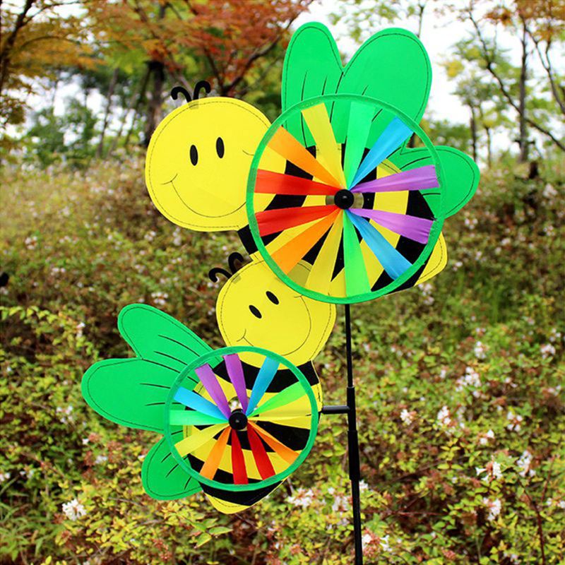 3D Large Cute Animal Bee Windmill Wind Spinner Whirligig Yard Garden Decor Outdoor Classical Toys
