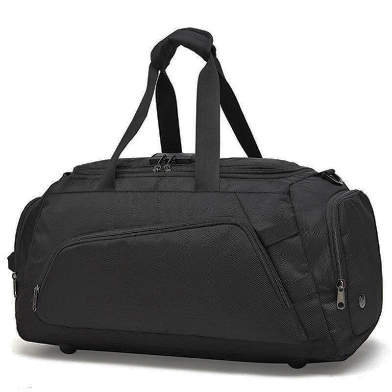 Bolsa de viagem de negócios masculina terno dobrável saco de armazenamento seco molhado separação grande capacidade saco de desporto: Black