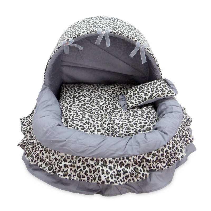 Luxury Princess Dog Bed Warm Fleece Lace Puppy House Pet Cozy Nest Kennel Sleep Cushion Washable Cat Dog Beds Dog Sofa Mat