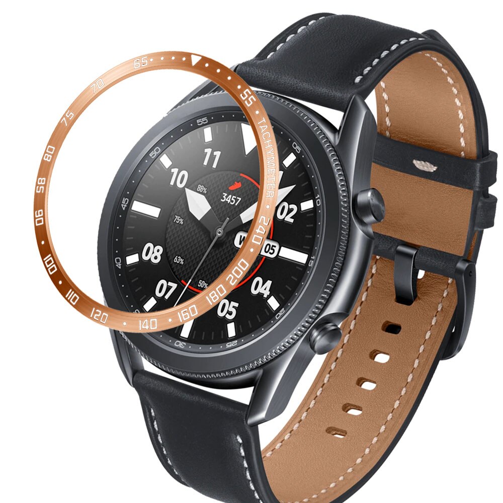 Galaxy watch 3 bezel ring 45mm 41mm for samsung galaxy watch 41mm 45mm bezel loop rustfritt stål deksel støtfanger anti riper: Rose gull a / Galakse klokke 3 41mm