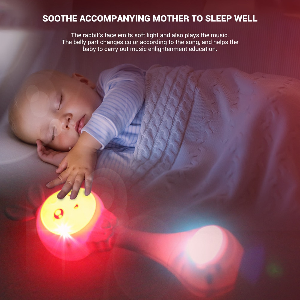 Electric Musical Flashing Baby Rattles Baby Infant Hand Bells Cute Rabbit Hand Bells Newborn Infant Early Educational Toys #30