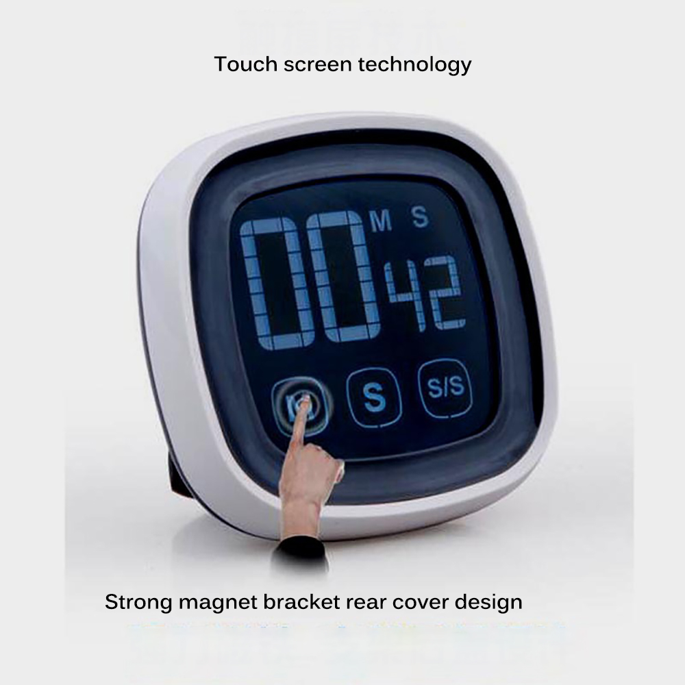 Large Led Display Kitchen Timer Touch Screen Electronic Digital Kitchen Cooking Reminder Alarm Mins Count-Down Up Clock