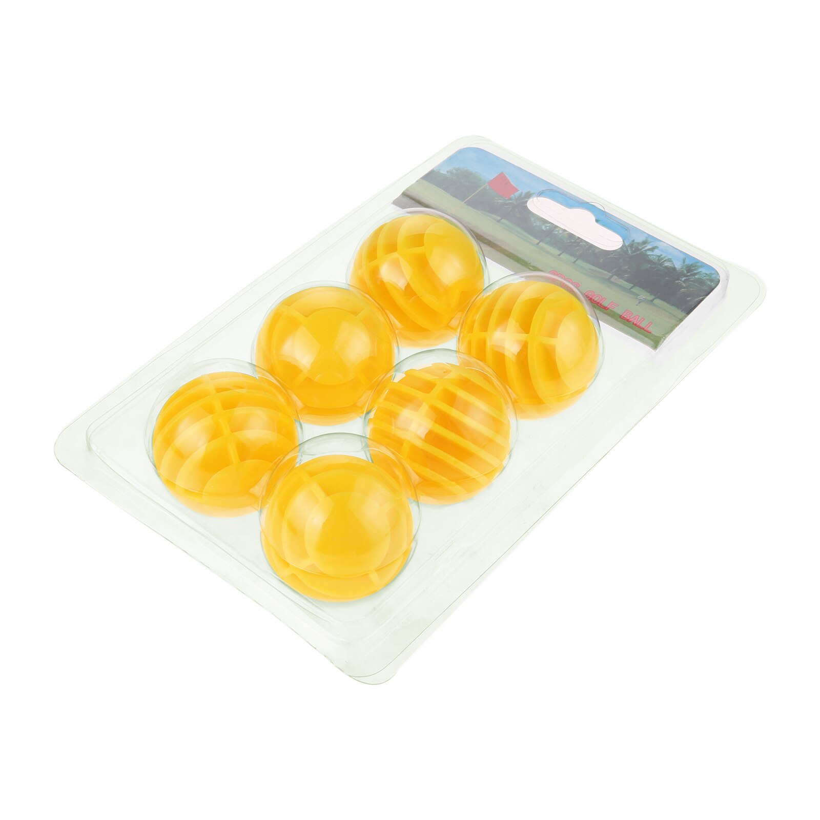 Bolas de Golf espaciadoras, 6 piezas, 42mm, práctica de entrenamiento para Golfista, principiantes, Swing Hit, interior y exterior, bolas de práctica de entrenamiento huecas de plástico: yellow