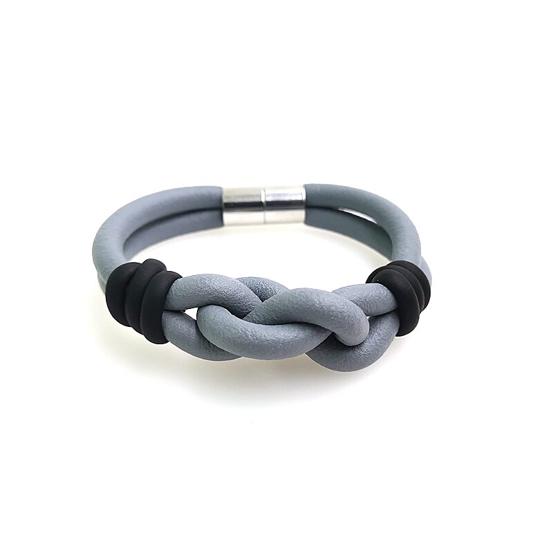 YD&YDBZ Handmade Bracelets For Women Rubber Bracelet Bind Accessories Black And Gray Chains: style 2