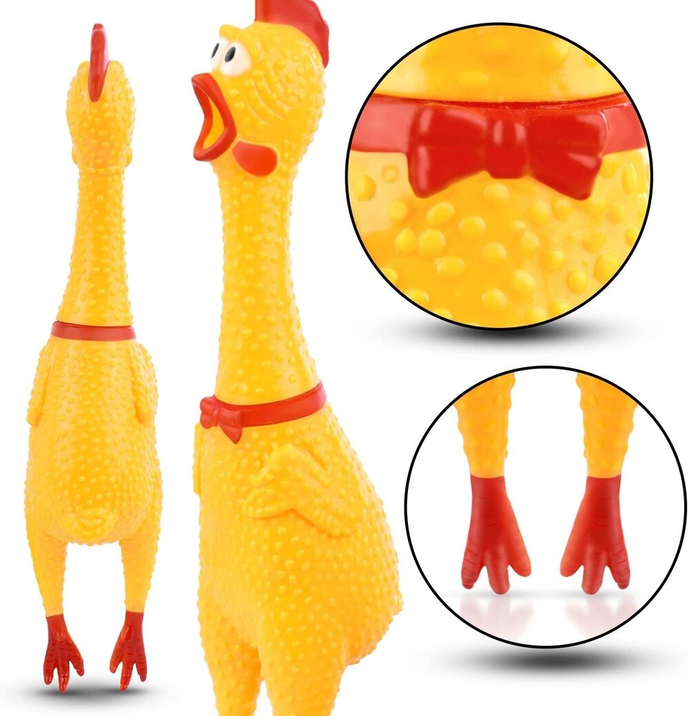 Screaming Chicken Pets Dog Toys Squeeze Squeaky Sound Funny Toy Safety Rubber For Dogs Molar Chew Toys