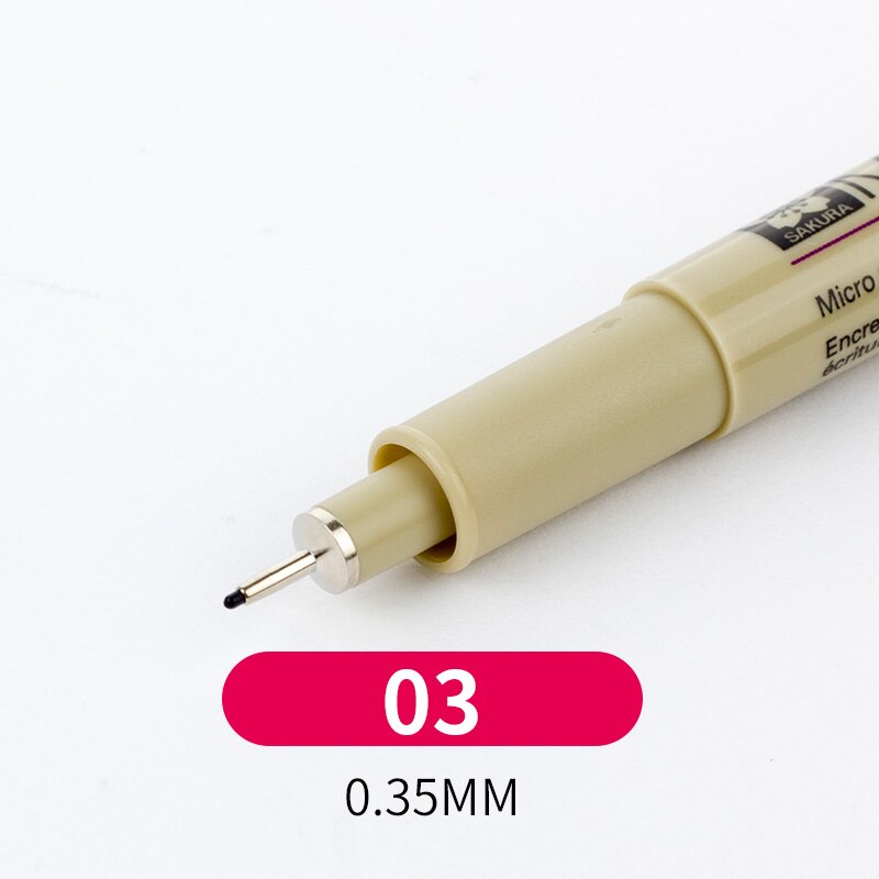 Sakura Pigma Micron 005 fineliner pen Black ink Art 01 02 03 04 05 08 Brush Marker Pigment ink for artist drawing Liner pens: 03