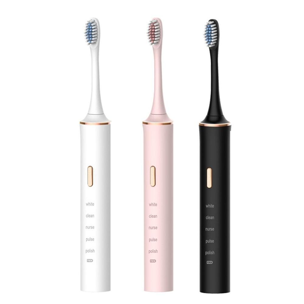 Electric Toothbrush Adult Timer Sonic Teeth Cleaning Brush 5 Mode USB Rechargeable Tooth Brushes With 4 Replacement Heads